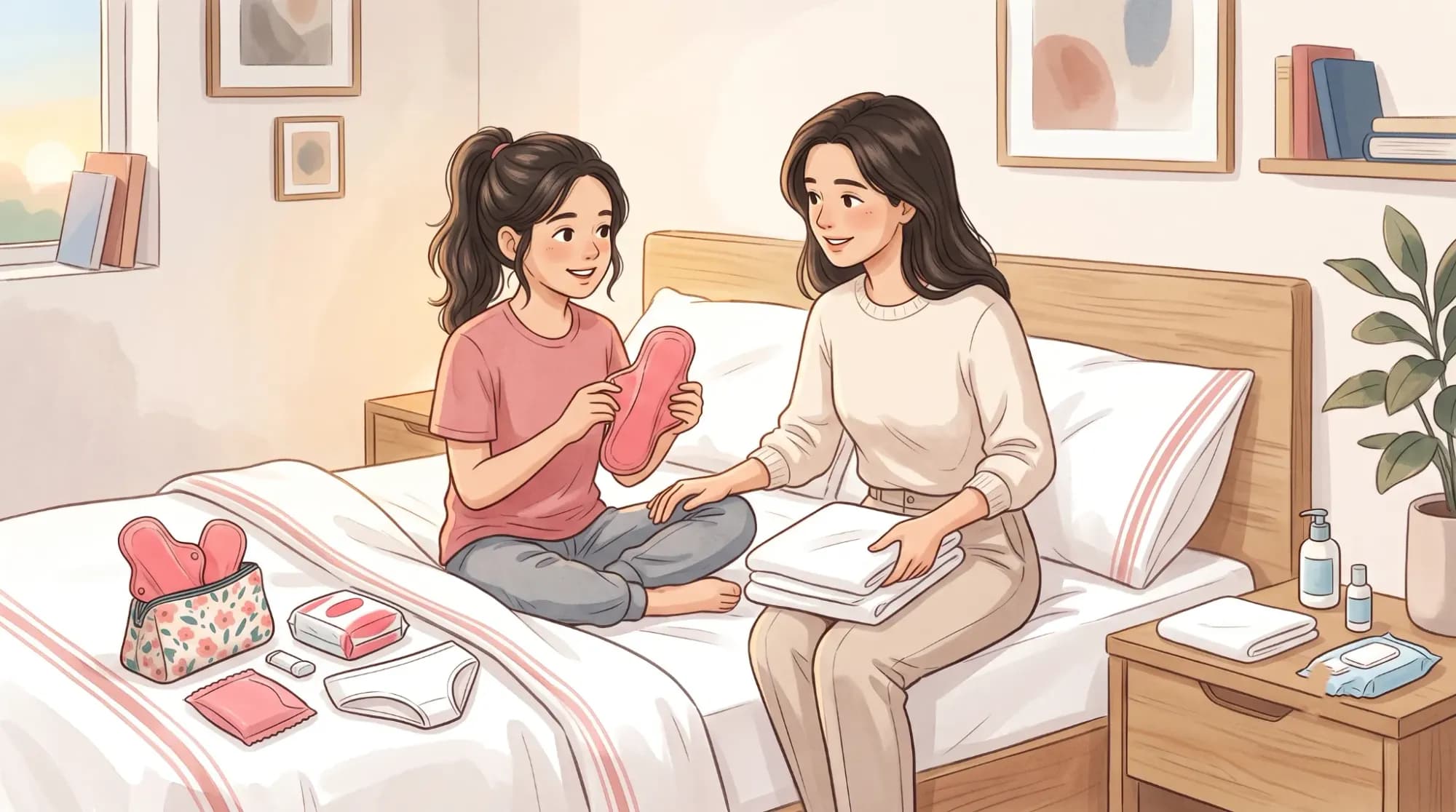garota conversando com a mãe