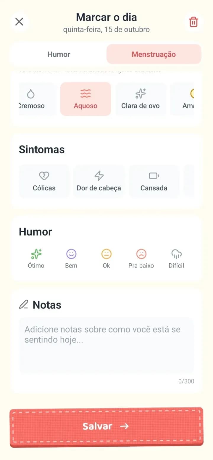 Seção Notas do App Sosô.