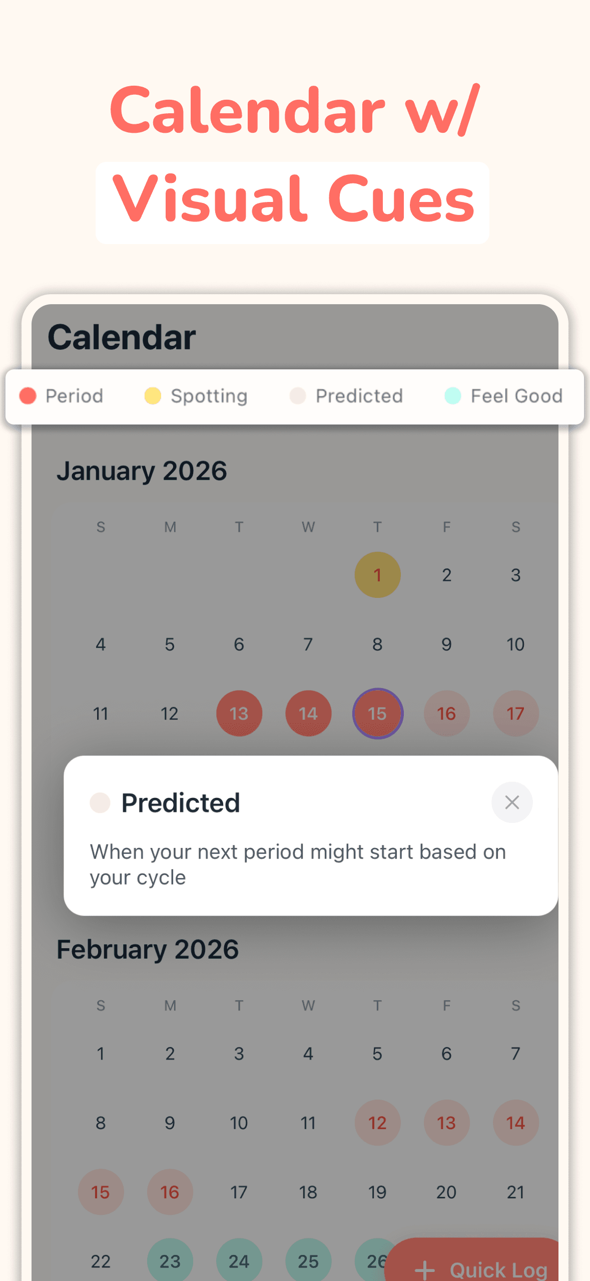 Calendar with visual cues