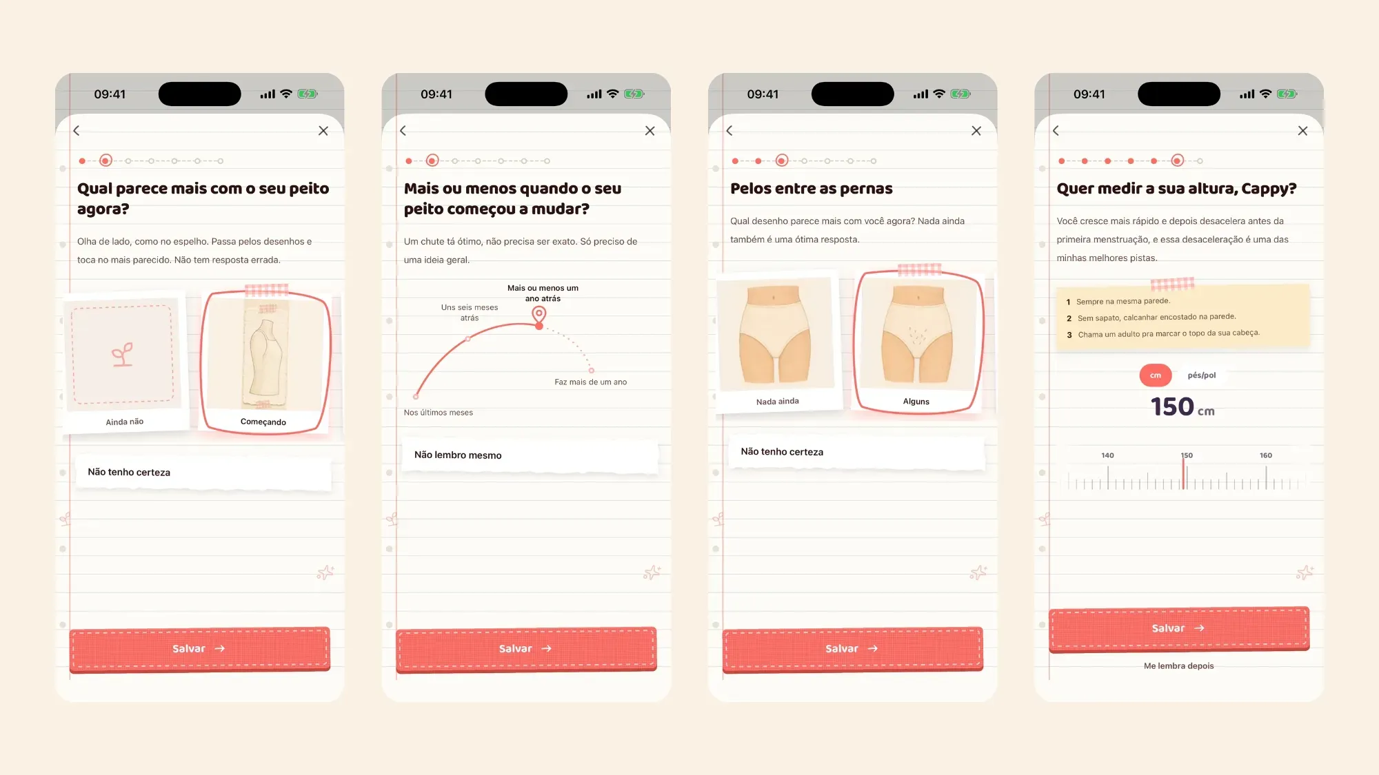 acompanhar mudanças do corpo durante a puberdade